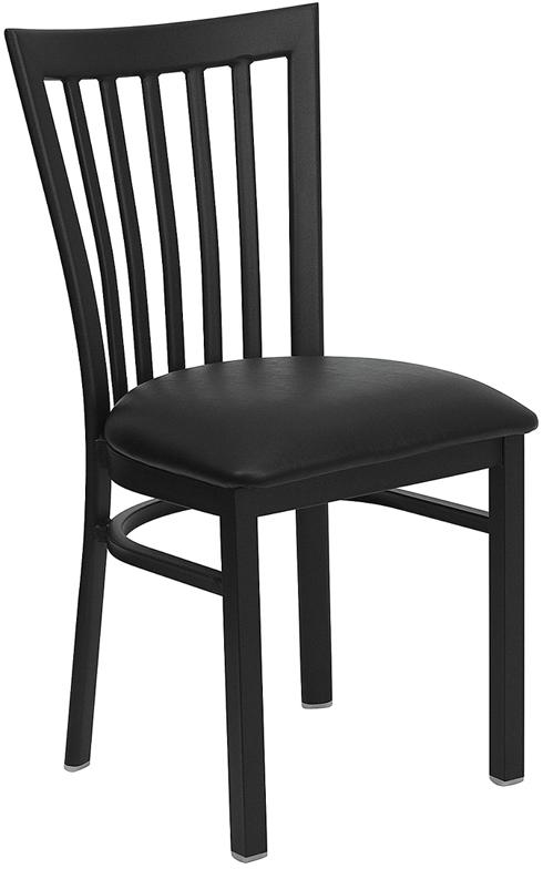 Flash Furniture HERCULES Series Black School House Back Metal Restaurant Chair – Black Vinyl Seat – XU-DG6Q4BSCH-BLKV-GG Fashion