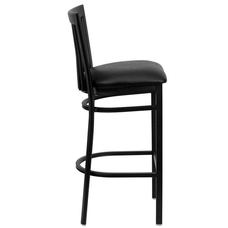 Flash Furniture HERCULES Series Black School House Back Metal Restaurant Barstool – Black Vinyl Seat – XU-DG6R8BSCH-BAR-BLKV-GG Online now