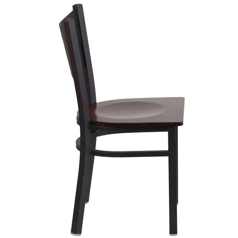 Flash Furniture HERCULES Series Black Coffee Back Metal Restaurant Chair – Walnut Wood Seat – XU-DG-60099-COF-WALW-GG Hot on Sale