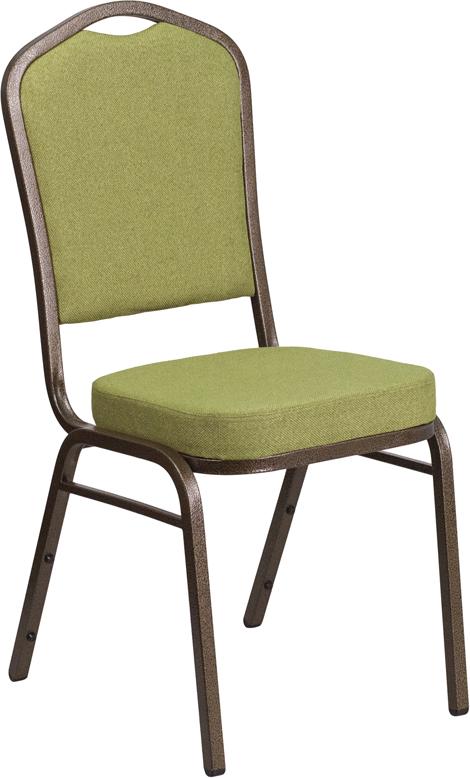 Flash Furniture HERCULES Series Crown Back Stacking Banquet Chair in Moss Fabric – Gold Vein Frame – FD-C01-GV-8-GG Online Hot Sale