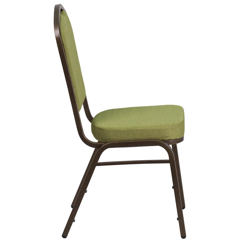 Flash Furniture HERCULES Series Crown Back Stacking Banquet Chair in Moss Fabric – Gold Vein Frame – FD-C01-GV-8-GG Online Hot Sale