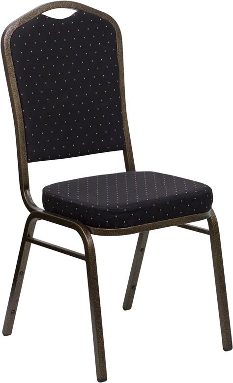 Flash Furniture HERCULES Series Crown Back Stacking Banquet Chair in Black Patterned Fabric – Gold Vein Frame – FD-C01-GOLDVEIN-S0806-GG Discount