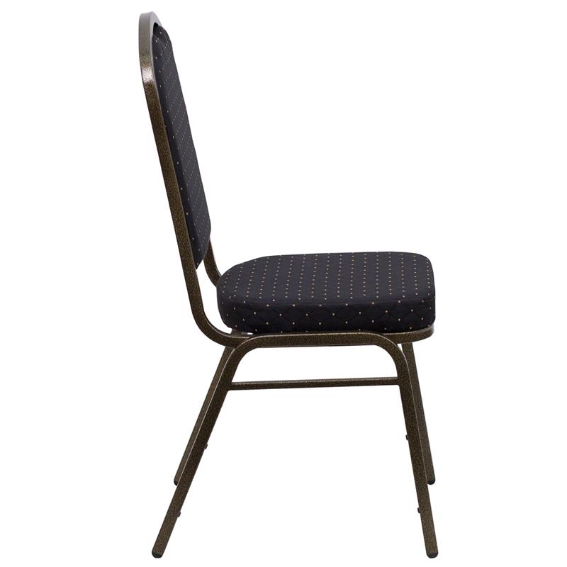 Flash Furniture HERCULES Series Crown Back Stacking Banquet Chair in Black Patterned Fabric – Gold Vein Frame – FD-C01-GOLDVEIN-S0806-GG Discount