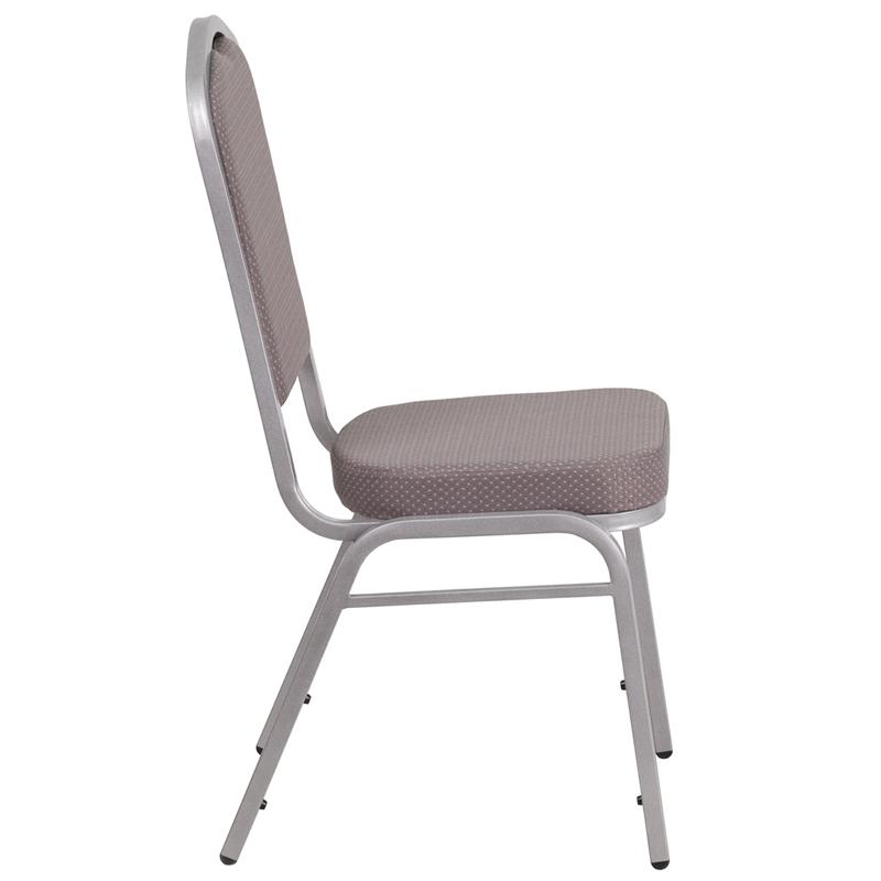 Flash Furniture HERCULES Series Crown Back Stacking Banquet Chair in Gray Dot Fabric – Silver Frame – FD-C01-S-6-GG Sale