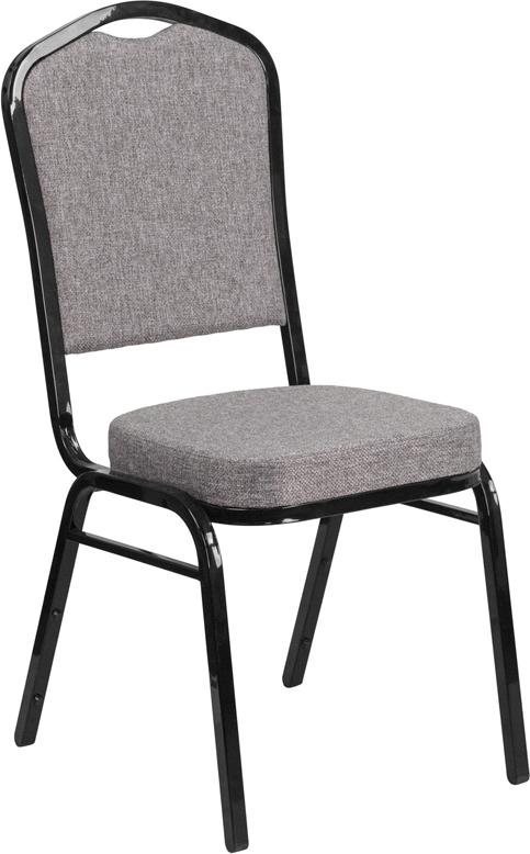 Flash Furniture HERCULES Series Crown Back Stacking Banquet Chair in Gray Fabric – Black Frame – FD-C01-B-5-GG Discount