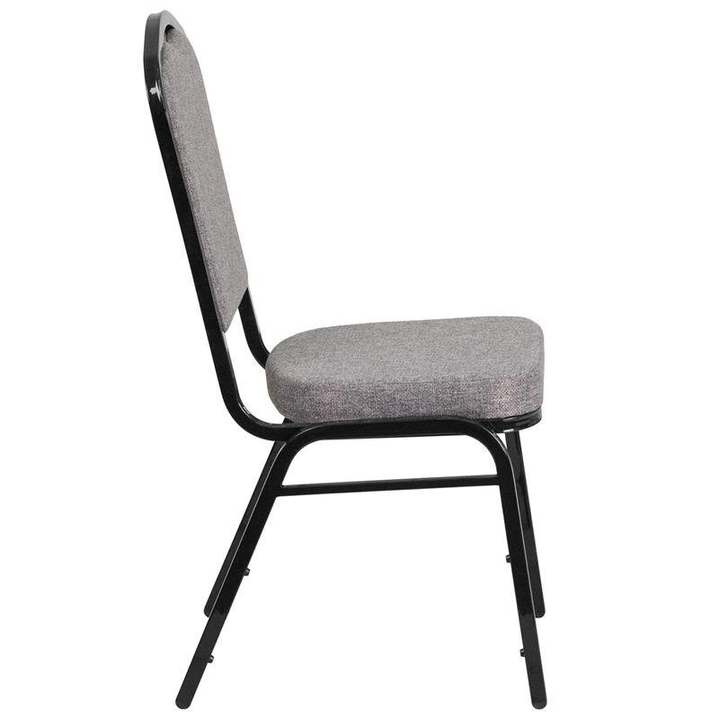 Flash Furniture HERCULES Series Crown Back Stacking Banquet Chair in Gray Fabric – Black Frame – FD-C01-B-5-GG Discount