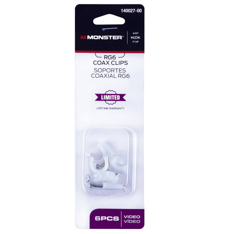 COAXIAL CBLE CLPS WH 6PK Sale