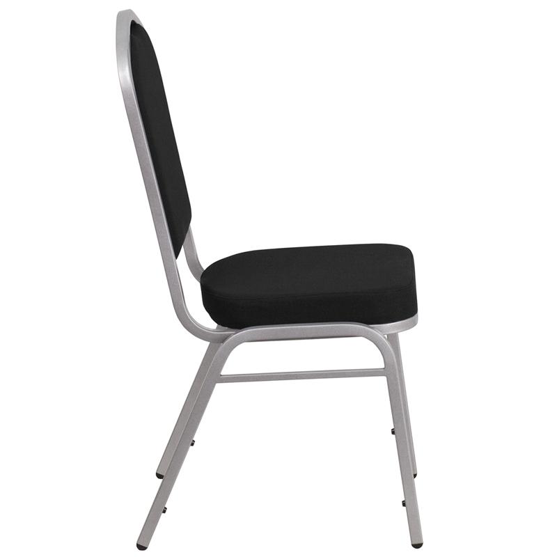 Flash Furniture HERCULES Series Crown Back Stacking Banquet Chair in Black Fabric – Silver Frame – FD-C01-S-11-GG Hot on Sale