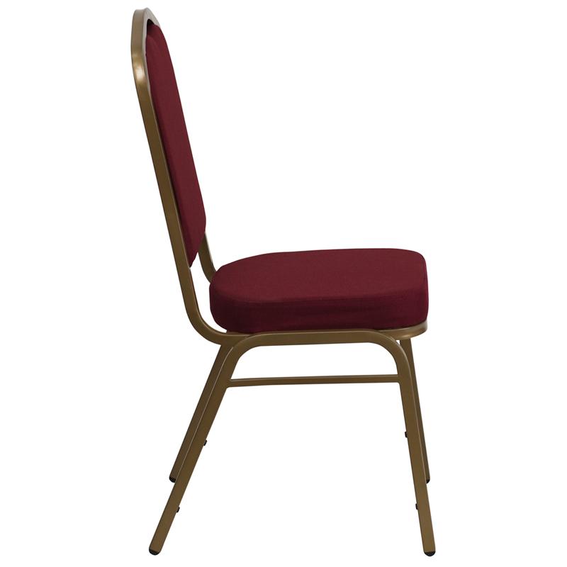 Flash Furniture HERCULES Series Crown Back Stacking Banquet Chair in Burgundy Fabric – Gold Frame – FD-C01-ALLGOLD-3169-GG Online Sale