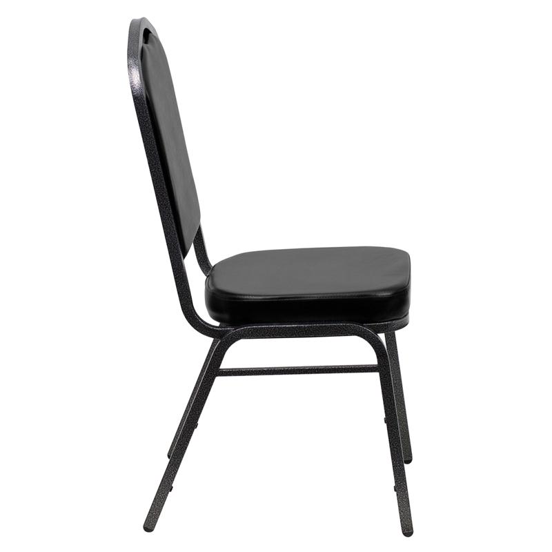 Flash Furniture HERCULES Series Crown Back Stacking Banquet Chair in Black Vinyl – Silver Vein Frame – FD-C01-SILVERVEIN-BK-VY-GG Online