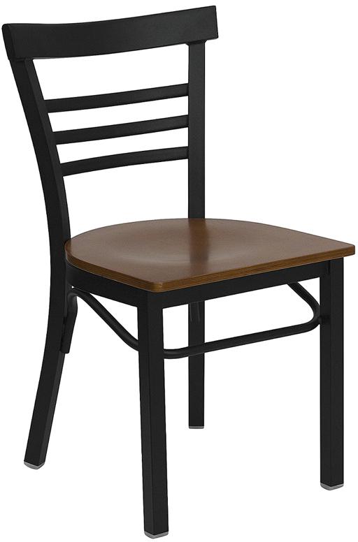 Flash Furniture HERCULES Series Black Three-Slat Ladder Back Metal Restaurant Chair – Cherry Wood Seat – XU-DG6Q6B1LAD-CHYW-GG Online