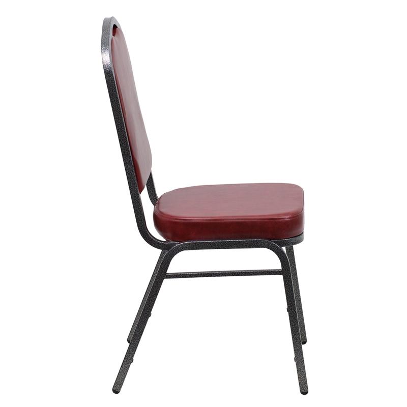 Flash Furniture HERCULES Series Crown Back Stacking Banquet Chair in Burgundy Vinyl – Silver Vein Frame – FD-C01-SILVERVEIN-BURG-VY-GG Discount