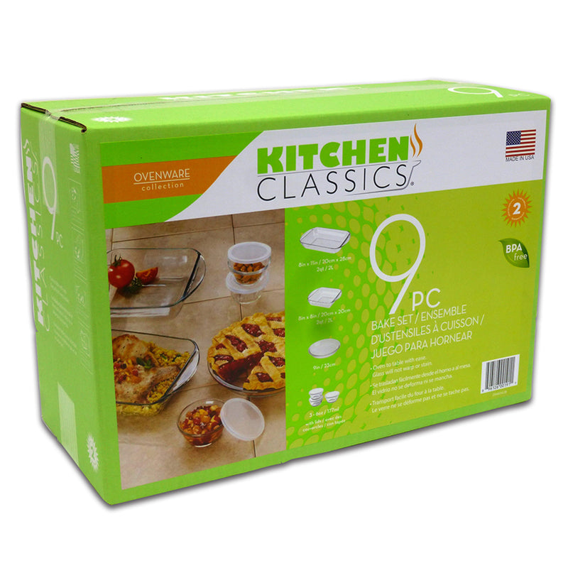 BAKING SET 9PC GLASS Discount