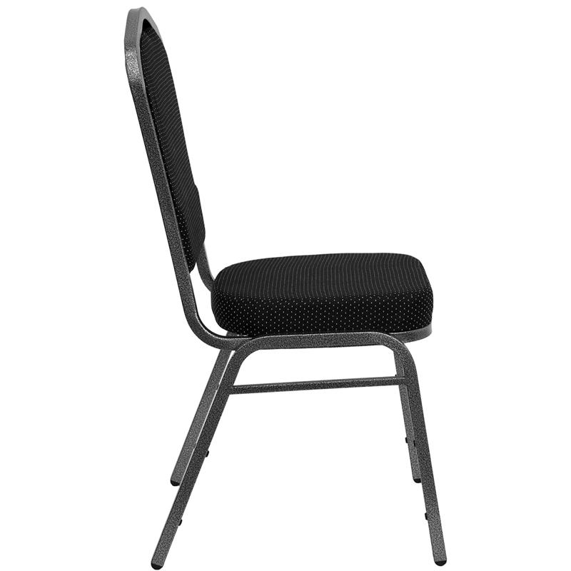 Flash Furniture HERCULES Series Crown Back Stacking Banquet Chair in Black Dot Patterned Fabric – Silver Vein Frame – FD-C01-SILVERVEIN-S076-GG Online Hot Sale