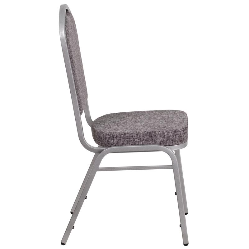 Flash Furniture HERCULES Series Crown Back Stacking Banquet Chair in Herringbone Fabric – Silver Frame – FD-C01-S-12-GG Hot on Sale