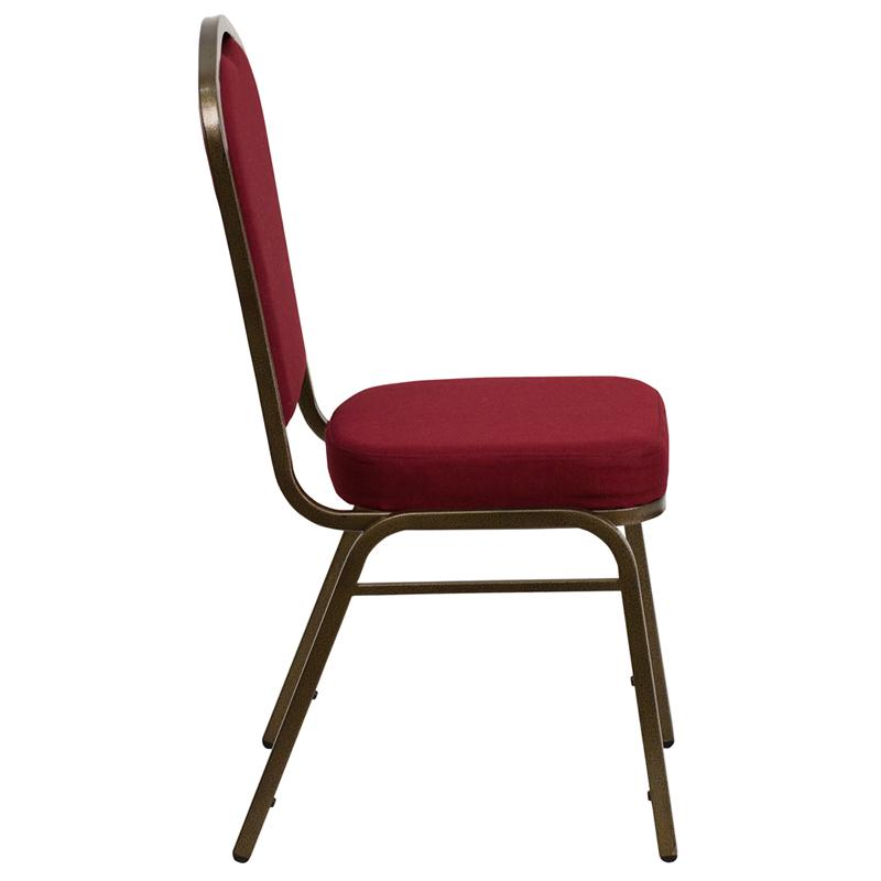 Flash Furniture HERCULES Series Crown Back Stacking Banquet Chair in Burgundy Fabric – Gold Vein Frame – FD-C01-GOLDVEIN-3169-GG Online Sale