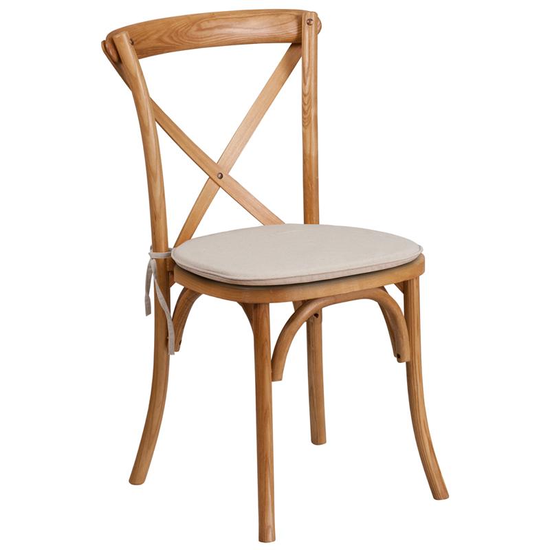 Flash Furniture HERCULES Series Stackable Oak Wood Cross Back Chair with Cushion – XU-X-OAK-NTC-GG Online Sale