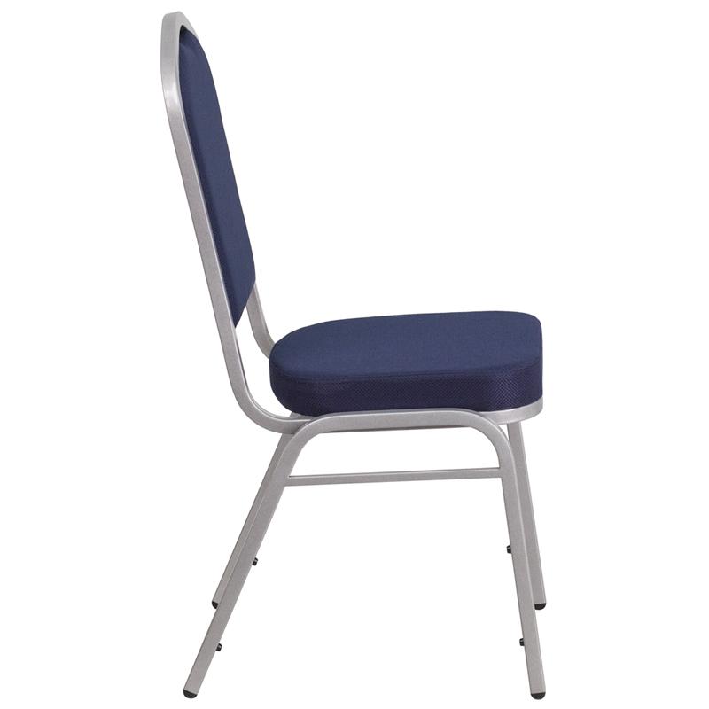 Flash Furniture HERCULES Series Crown Back Stacking Banquet Chair in Navy Fabric – Silver Frame – FD-C01-S-2-GG Online Sale