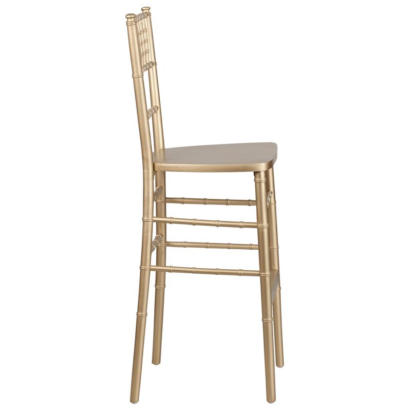Flash Furniture HERCULES Series Gold Wood Chiavari Barstool – XA-CH-BAR-GO-GG Fashion