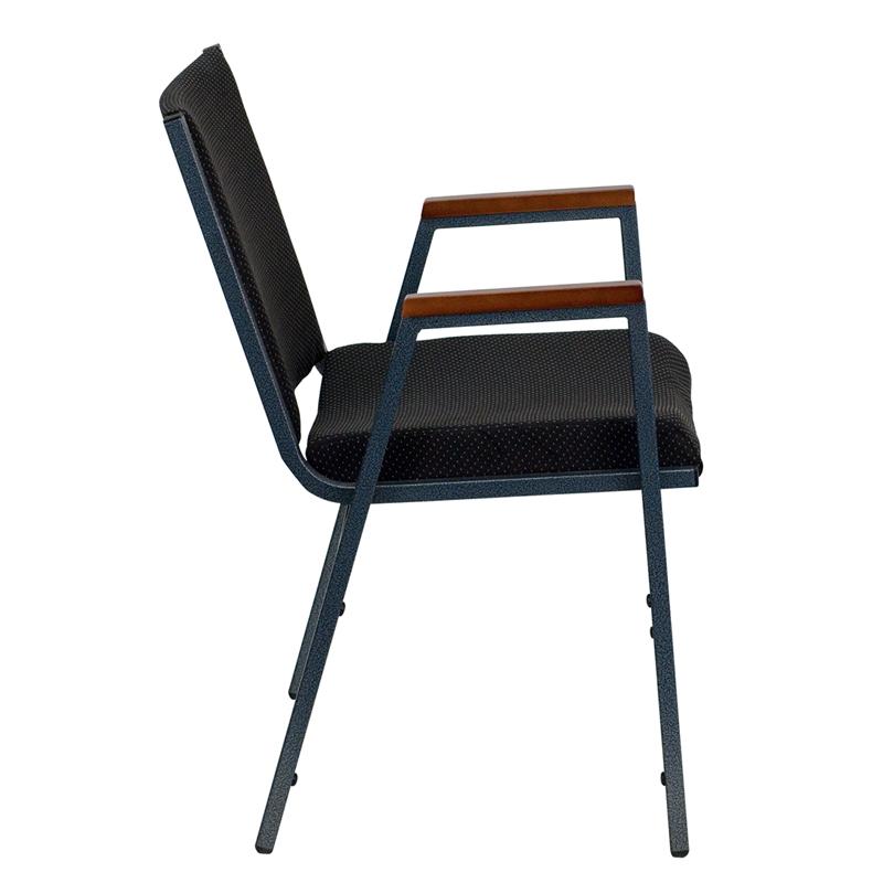 Flash Furniture HERCULES Series Heavy Duty Black Dot Fabric Stack Chair with Arms – XU-60154-BK-GG Sale