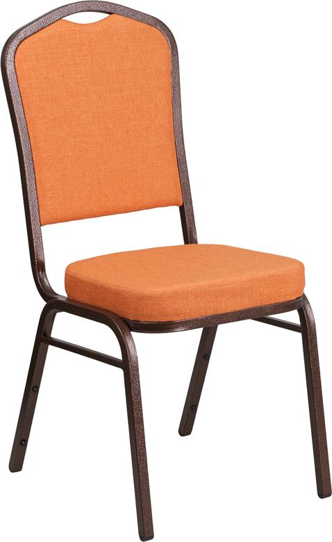 Flash Furniture HERCULES Series Crown Back Stacking Banquet Chair in Orange Fabric – Copper Vein Frame – FD-C01-C-9-GG Online