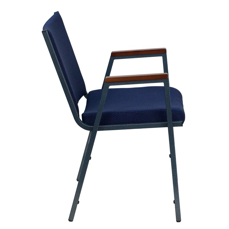 Flash Furniture HERCULES Series Heavy Duty Navy Blue Dot Fabric Stack Chair with Arms – XU-60154-NVY-GG Supply