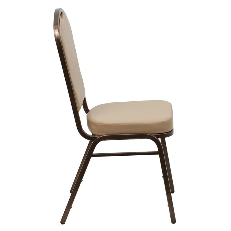Flash Furniture HERCULES Series Crown Back Stacking Banquet Chair in Tan Vinyl – Copper Vein Frame – FD-C01-COPPER-TN-VY-GG Sale