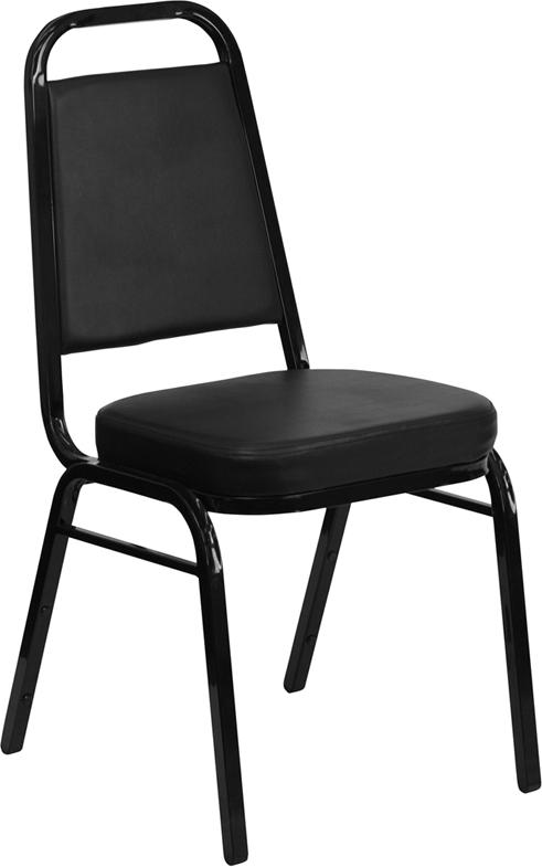 Flash Furniture HERCULES Series Trapezoidal Back Stacking Banquet Chair in Black Vinyl – Black Frame – FD-BHF-1-GG Online Sale