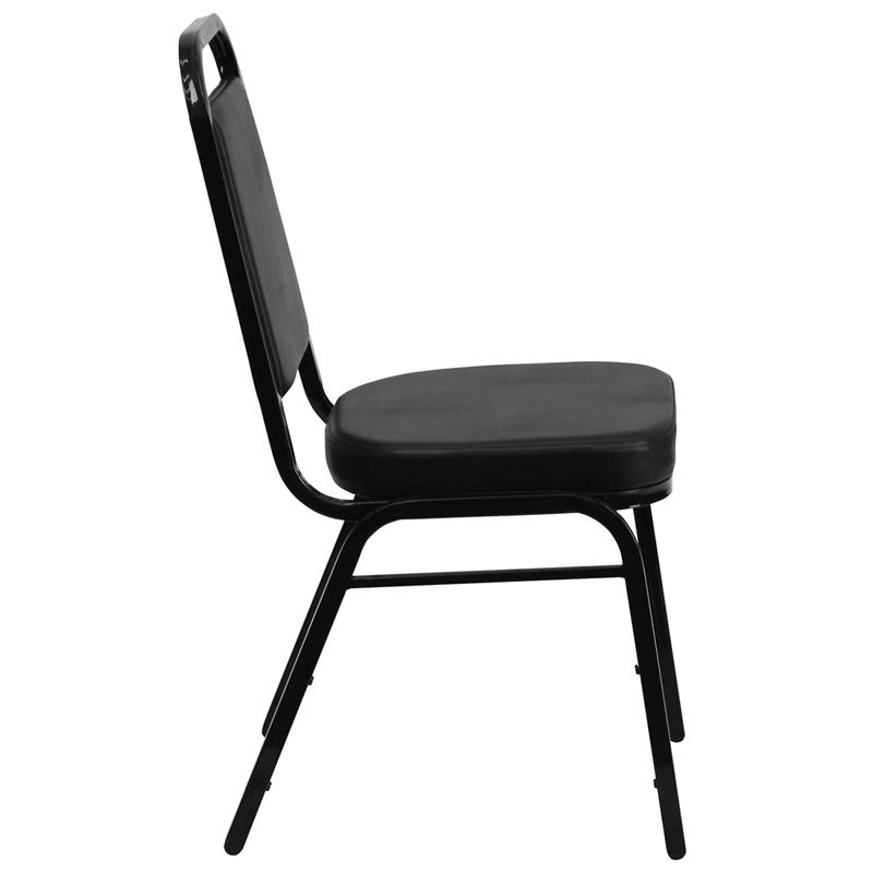Flash Furniture HERCULES Series Trapezoidal Back Stacking Banquet Chair in Black Vinyl – Black Frame – FD-BHF-1-GG Online Sale