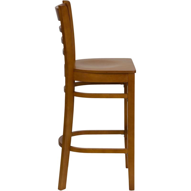 Flash Furniture HERCULES Series Ladder Back Cherry Wood Restaurant Barstool – XU-DGW0005BARLAD-CHY-GG on Sale