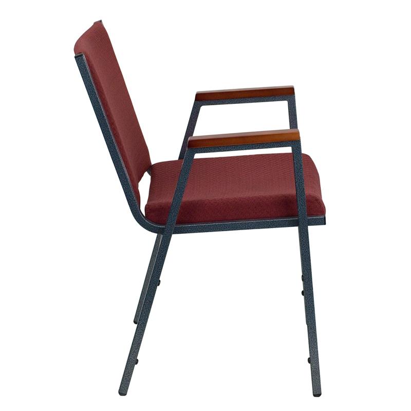 Flash Furniture HERCULES Series Heavy Duty Burgundy Patterned Fabric Stack Chair with Arms – XU-60154-BY-GG on Sale