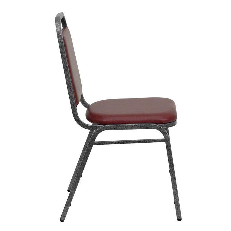 Flash Furniture HERCULES Series Trapezoidal Back Stacking Banquet Chair in Burgundy Vinyl – Silver Vein Frame – FD-BHF-2-BY-VYL-GG Online