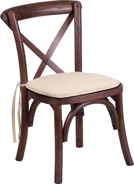 Flash Furniture HERCULES Series Stackable Kids Mahogany Wood Cross Back Chair with Cushion – XU-X-MAH-KID-NTC-GG Online Hot Sale