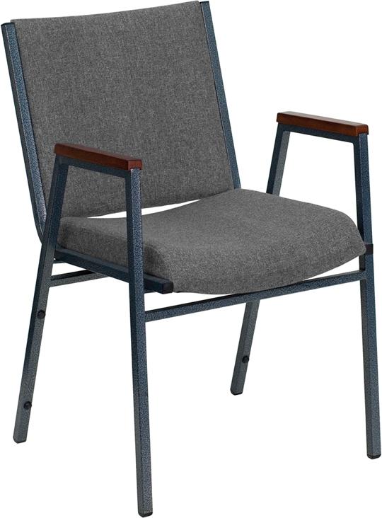 Flash Furniture HERCULES Series Heavy Duty Gray Fabric Stack Chair with Arms – XU-60154-GY-GG Discount