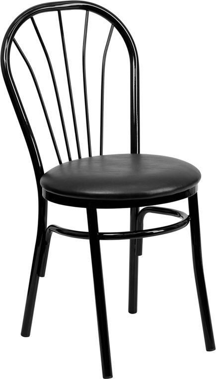 Flash Furniture HERCULES Series Fan Back Metal Chair – Black Vinyl Seat – XU-698B-BLKV-GG Discount