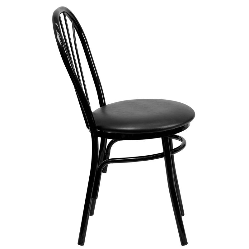 Flash Furniture HERCULES Series Fan Back Metal Chair – Black Vinyl Seat – XU-698B-BLKV-GG Discount