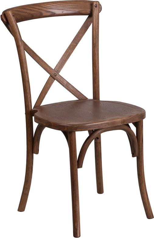 Flash Furniture HERCULES Series Stackable Pecan Wood Cross Back Chair – XU-X-PEC-GG Fashion