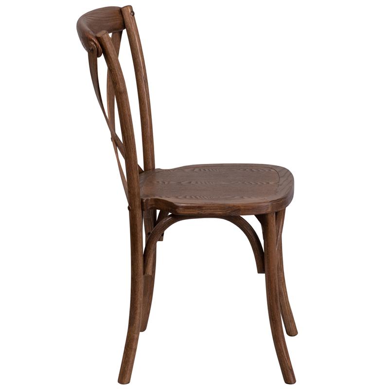 Flash Furniture HERCULES Series Stackable Pecan Wood Cross Back Chair – XU-X-PEC-GG Fashion