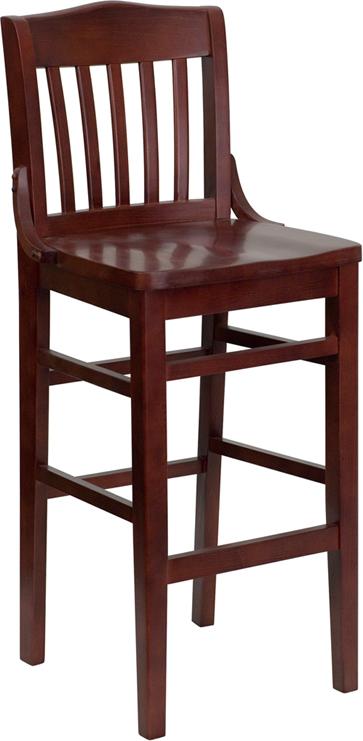 Flash Furniture HERCULES Series School House Back Mahogany Wood Restaurant Barstool – XU-DG-W0006BAR-MAH-GG Online now