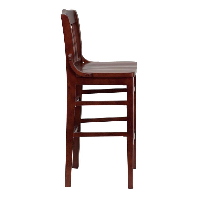 Flash Furniture HERCULES Series School House Back Mahogany Wood Restaurant Barstool – XU-DG-W0006BAR-MAH-GG Online now