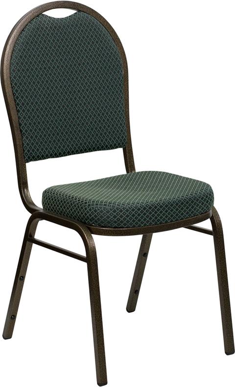 Flash Furniture HERCULES Series Dome Back Stacking Banquet Chair in Green Patterned Fabric – Gold Vein Frame – FD-C03-GOLDVEIN-4003-GG Online Sale