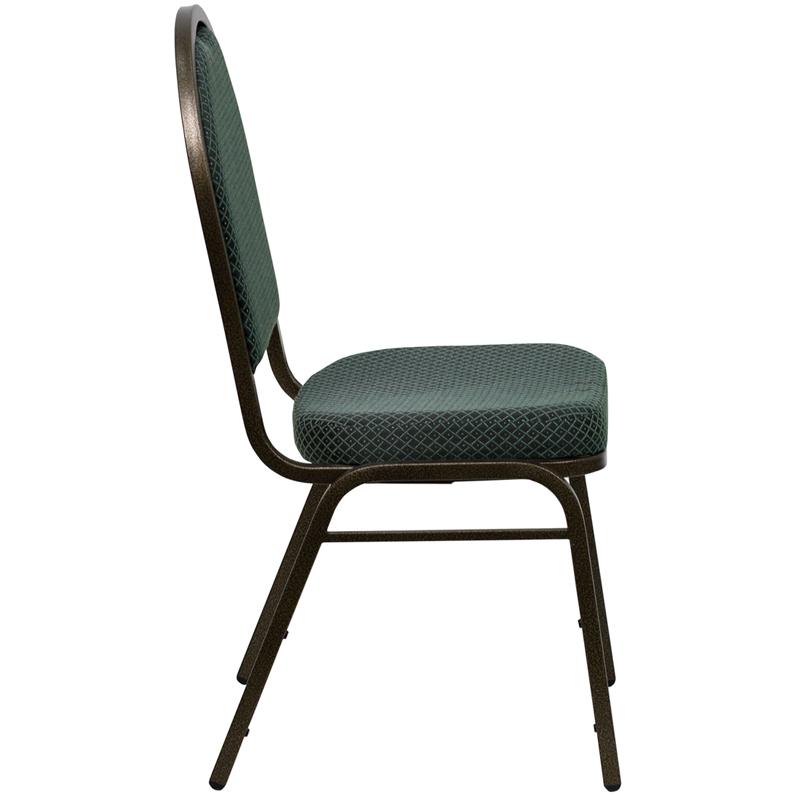 Flash Furniture HERCULES Series Dome Back Stacking Banquet Chair in Green Patterned Fabric – Gold Vein Frame – FD-C03-GOLDVEIN-4003-GG Online Sale