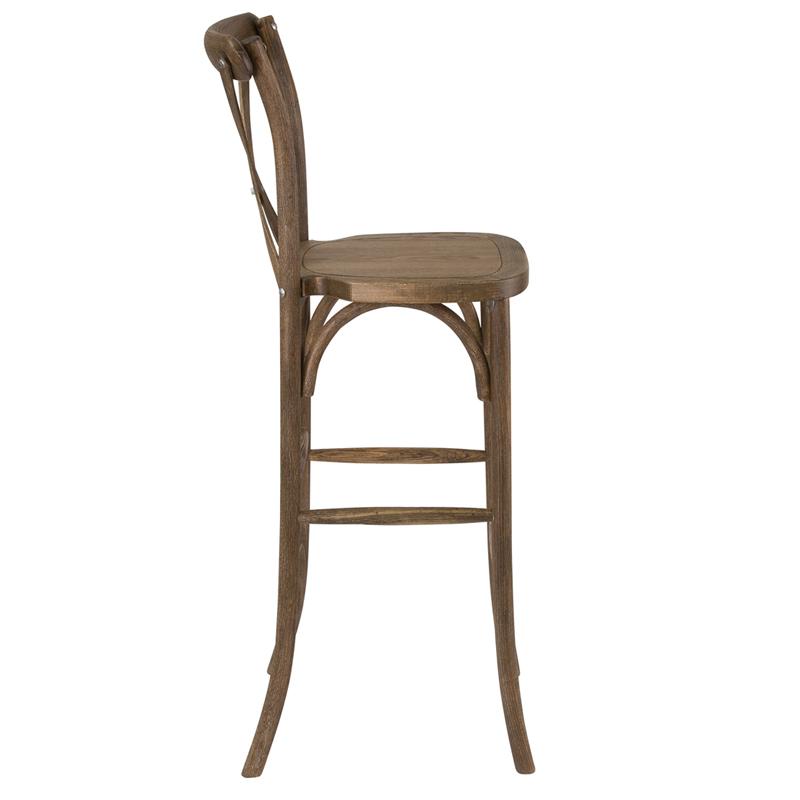 Flash Furniture HERCULES Series Dark Antique Wood Cross Back Barstool – XA-X-BAR-GO-GG Online