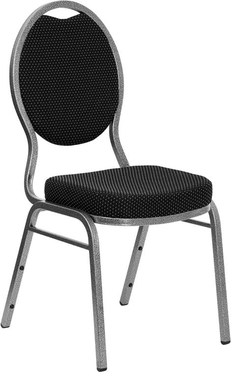 Flash Furniture HERCULES Series Teardrop Back Stacking Banquet Chair in Black Patterned Fabric – Silver Vein Frame – FD-C04-SILVERVEIN-S076-GG Online now