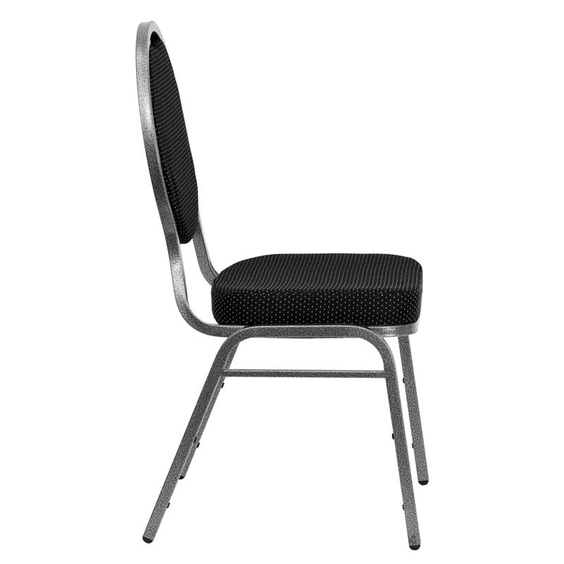 Flash Furniture HERCULES Series Teardrop Back Stacking Banquet Chair in Black Patterned Fabric – Silver Vein Frame – FD-C04-SILVERVEIN-S076-GG Online now