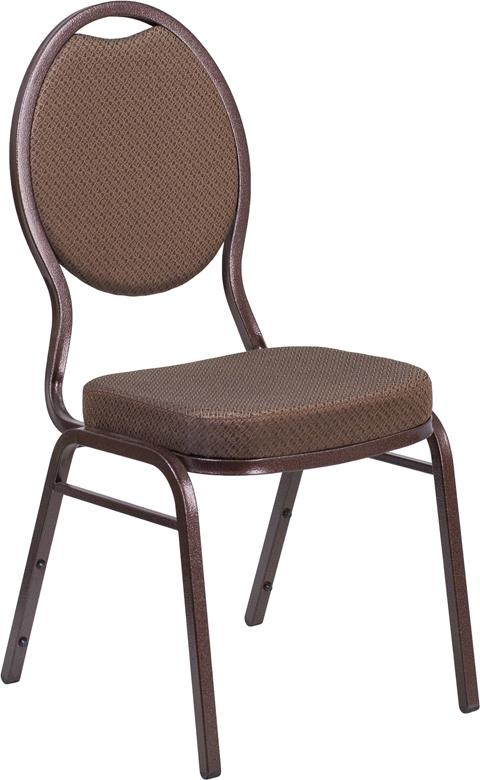 Flash Furniture HERCULES Series Teardrop Back Stacking Banquet Chair in Brown Patterned Fabric – Copper Vein Frame – FD-C04-COPPER-008-T-02-GG Sale