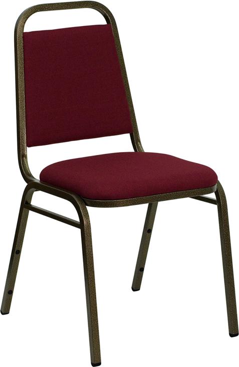 Flash Furniture HERCULES Series Trapezoidal Back Stacking Banquet Chair in Burgundy Fabric – Gold Vein Frame – FD-BHF-2-BY-GG Online Sale