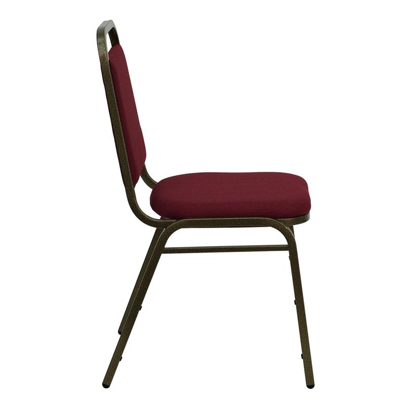 Flash Furniture HERCULES Series Trapezoidal Back Stacking Banquet Chair in Burgundy Fabric – Gold Vein Frame – FD-BHF-2-BY-GG Online Sale