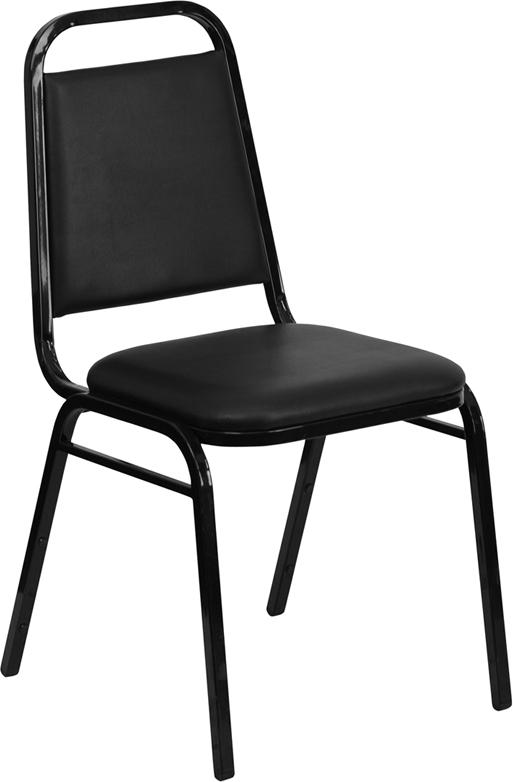 Flash Furniture HERCULES Series Trapezoidal Back Stacking Banquet Chair in Black Vinyl – Black Frame – FD-BHF-2-GG Hot on Sale