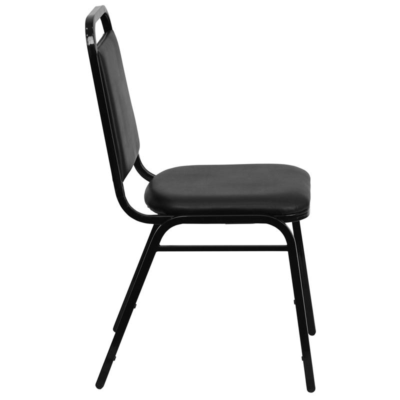 Flash Furniture HERCULES Series Trapezoidal Back Stacking Banquet Chair in Black Vinyl – Black Frame – FD-BHF-2-GG Hot on Sale